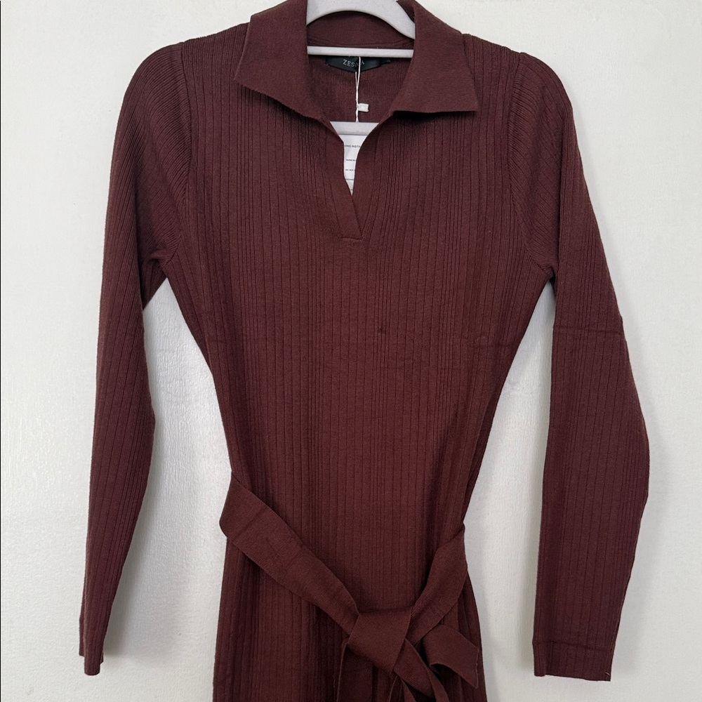 Zesica Chic Long Sleeve Ribbed Dress